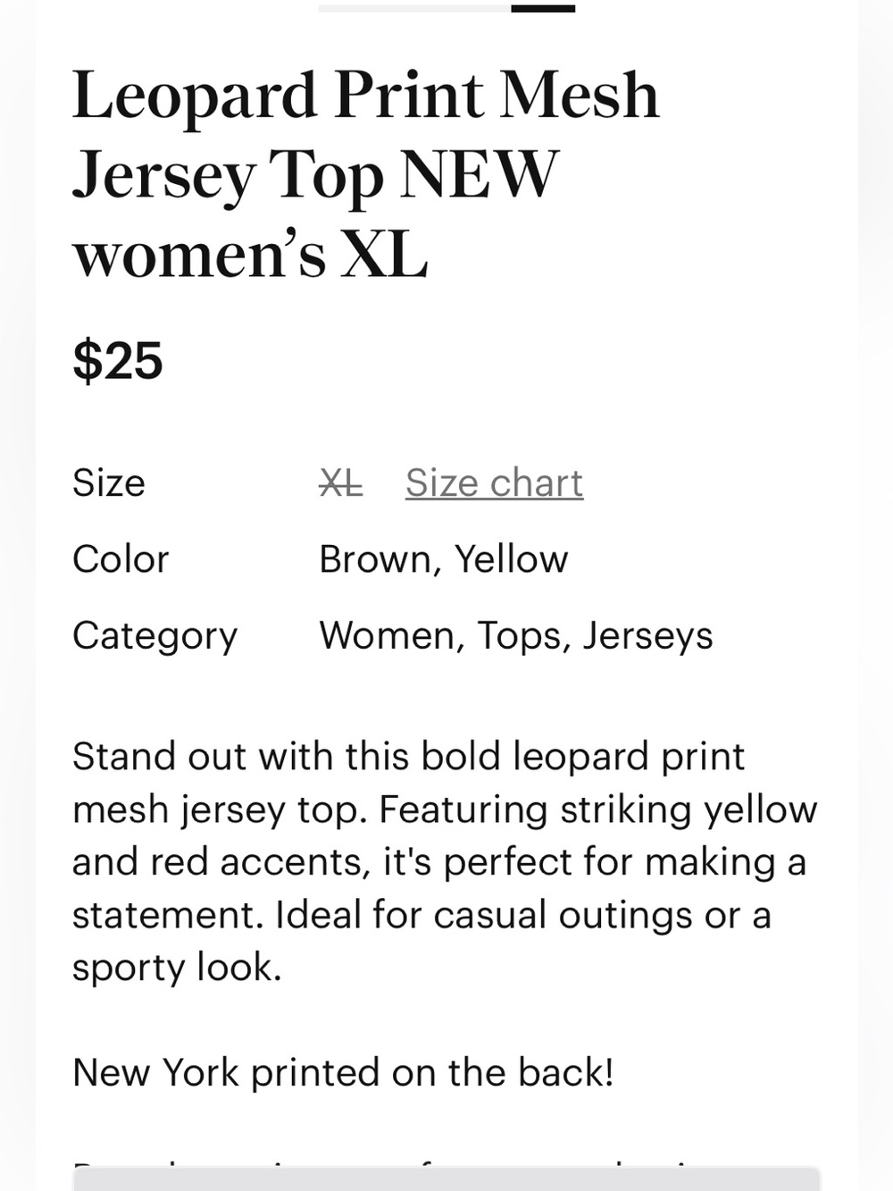 Leopard Print Mesh Jersey Top with Yellow Number - Women - Picture 5 of 6